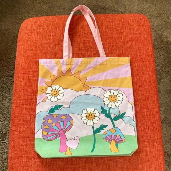 skinny Dip Handbags - Skinny Dip London Cotton Canvas Groovy 60’s Psychedelic Mushroom Flower Tote Bag